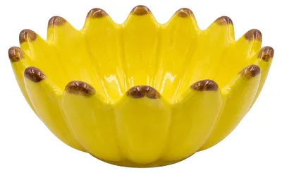 Produktbild von Clayre & Eef Dekoration Schale Blume Gelb Keramik