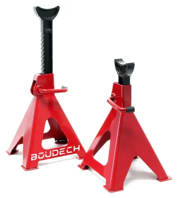 Produktbild von Muscleman - 2er-Set Kfz-St√§nder 3000 kg Tragkraft H√∂henverstellbar 28-42 cm Stahlst√§nder Rot