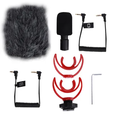 Obrázok produktu pre FM8 – kondenzátorový mikrofón s konektorom 3,5 mm na nahrávanie rozhovorov a videa pre mobilné telefóny s fotoaparátom