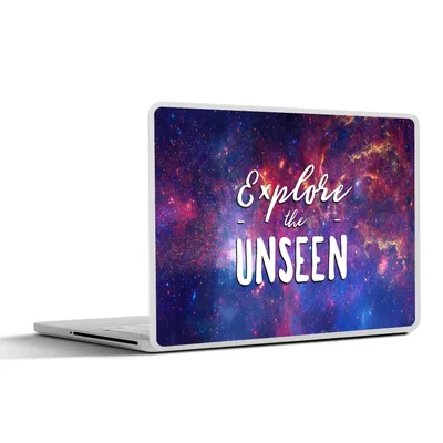 Produktbild von MuchoWow® Laptop Aufkleber Sticker Cover Zitate - Sprichwörter - 'Das Unsichtbare erforschen' - Der Weltraum - Jungen - Mädchen - Kinder 30x21 cm - Sticker für Laptop - Selbstklebend