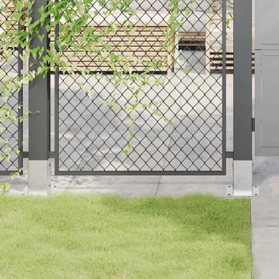 Produktbild von PUEAZU Pfostenträger Quadratisch 4Stk. Silber 91x91mm Verzinkter Stahl - Zaunzubehör &14440