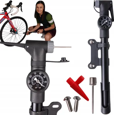 Produktbild von FIT4MED | Fahrradpumpe - 310 Mm - 135 G - Manometer - 8 Bar - Halterungen für Zubehör