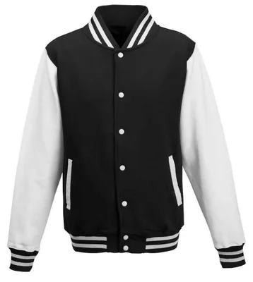Produktbild von Awdis - Varsity-Jacke (US-College-Stil) für Herren/Damen Uni LT1881 (XL) (Pechschwarz/Weiß)