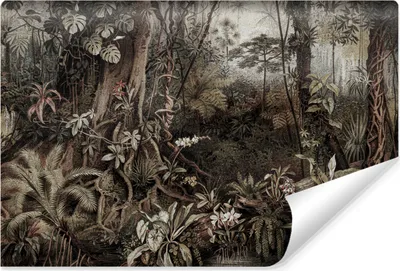 Produktbild von Muralo Vlies Fototapete DSCHUNGEL tropische Pflanzen Natur Retro Stil Br. 368cm x Hö. 254cm