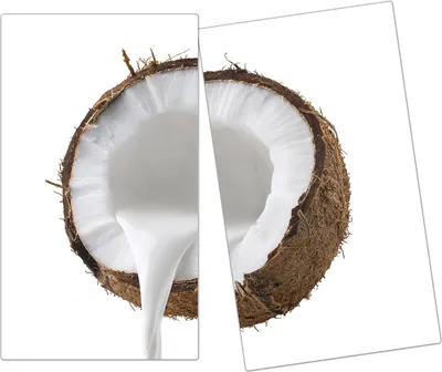 Produktbild von Spritzschutz Herdabdeckplatte Schneidebrett aus Glas Milch aus Kokosnuss 2-Teilig (60x52cm)
