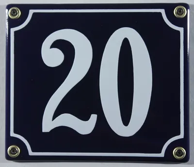 Produktbild von Hausnummernschild Emaille 20 blau - weiß 12x14 cm Schild Emaile Hausnummer Haus Num