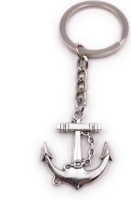 Image de Onwomania Porte-clés ancre avec corde maritime argent pendentif Keychain