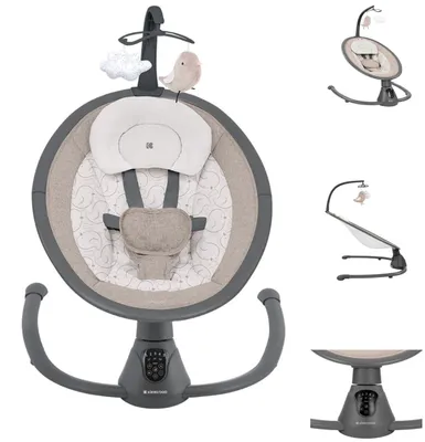 Image de Kikkaboo Transat électrique Twiddle, fonction balancelle, télécommande, minuteur beige gris