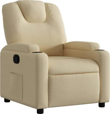 Image de vidaXL Fauteuil relax Tissu Crème