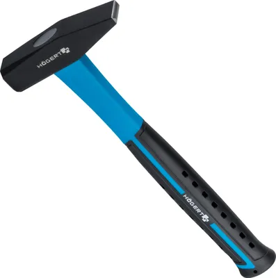 Produktbild von 500g, Schlosserhammer mit Fiberglasstiel von Högert | Kopf aus C45 Kohlenstoffstahl | Robuster Fiberglasstiel | Vibrationsdämpfend