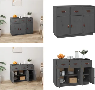 Produktbild von vidaXL Sideboard Grau 100x40x75 cm Massivholz Kiefer - Sideboard - Sideboards - Kommode - Anrichte