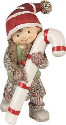 Zdjęcie produktu dla Clayre & Eef figurka dekoracyjna dziecko 18 cm zielona polyresin