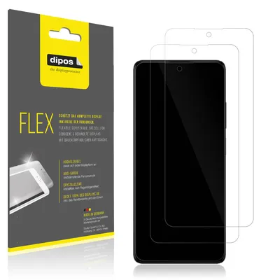 Produktbild von 2x Schutzfolie für Xiaomi Redmi Note 12 5G Folie, 100% Displayabdeckung, dipos Flex
