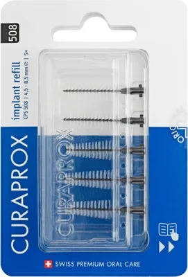 Produktbild von Curaprox Implant Refill CPS 508 Interdentalbürstennachfüllpackungen x5