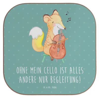 Produktbild von Mr. & Mrs. Panda Untersetzer für Gläser Cello Magie - Meeresbrise - Geschenk, Instrument lernen, Musik, Tischuntersetzer, Flaschenuntersetzer, Musikinstrument, Orchester