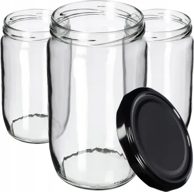 Immagine prodotto di KADAX barattoli per conserve con coperchio "Niva", barattoli per marmellata, barattoli per conserve, 720 ml, nero, 24 pezzi