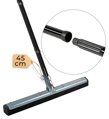 Produktbild von Novaliv 3x Badabzieher mit Stiel 45 cm Dusche Metall Badabzieher Dusche Metall XXL breit Fliesen Wasser Abzieher Schieber für Boden Wasserabzieher Terasse Boden mit Stiel Abzieher Fenster Profi