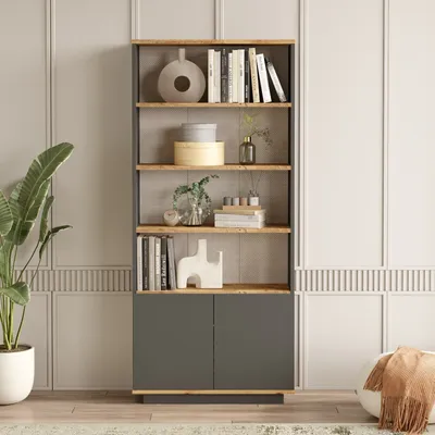 Immagine prodotto di Skye Decor, FR16-AA, pino atlantico, libreria, 75 x 168,3 x 26,8 cm, 100% pannelli truciolari rivestiti in melamina