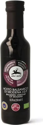 Produktbild von Alce Nero 341801, Balsamico-Essig, 250 ml, Wine vinegar, concentrated grape must, cooked grape must, 344 kJ, 81 kcal, 19,5 g