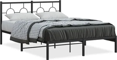 Obrázok produktu pre Maison Exclusive - Rám postele s čelom z kovu, čierny, 135 x 190 cm