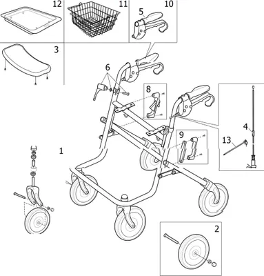 Produktbild von Ersatzkorb für Rollator Invacare P452E 3 | Ersatzteil