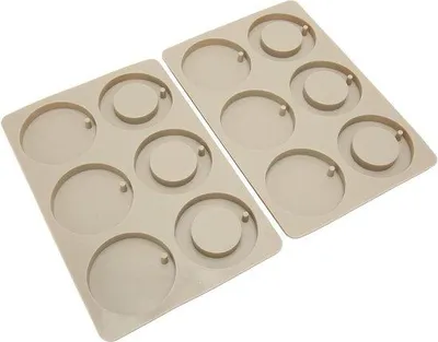 Image de Carreaux en silicone - 2 pièces - 6 cercles - Autocollants - Carreaux de cire - Ouverture - Bougies - Aromathérapie - Plâtre - Savon - Fabriqués à la main
