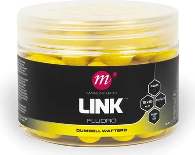 Produktbild von Mainline Link Fluoro Dumbell Wafters 12x15mm Gelbe Kugeln
