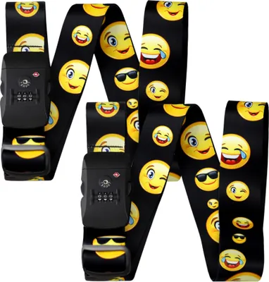 Produktbild von BASI - Koffergurt - SET - mit lachenden Smileys - TSA - 2 Stück - 2x0006-0321