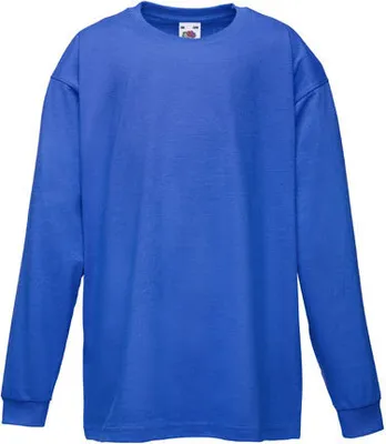 Produktbild von Fruit of the Loom - Kids Long Sleeve Valueweight T - Royal Blue - 128