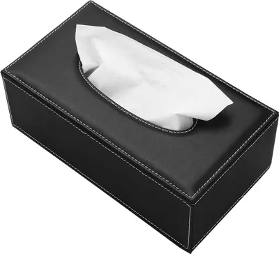 Produktbild von Rechteckige Leder Kosmetiktš¹cherbox fš¹r Zuhause/Bš¹ro/Auto (Schwarz)
