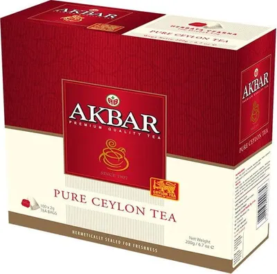 Image de Thé noir de Ceylan Akbar, 100 sachets