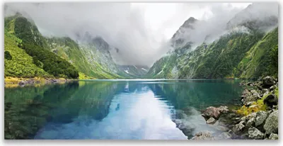 Produktbild von Acrylglasbilder 120x60 Wandbild Druck Gebirge See Landschaft