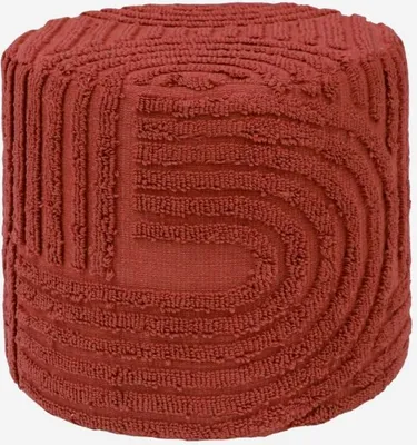 Produktbild von sweeek - Runder Hocker aus getuftetem Bouclé - Terrakotta