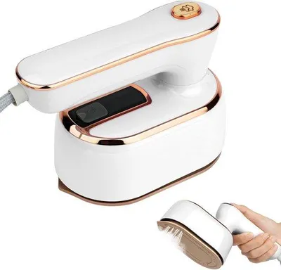 Imagen del producto de Mini planchador de ropa, 1000 W, portátil, de viaje, planchador de ropa manual con depósito de 100 ml, para uso en seco y húmedo, con vapor, planchador pequeño, vaporizador para el hogar y para viajar (blanco)