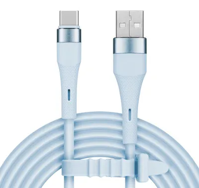 Productafbeelding van Kruger&Matz KM1268 USB-kabel – USB-C, siliconen, 1 m, blauw, Basic