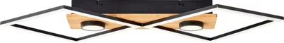 Produktbild von BRILLIANT moderne LED Deckenleuchte WOODBRIDGE | 2er Spot Deckenlampe mit 3-Step-Dimmer und aus nachhaltigem Holz | 32W 3100 Lumen 3000 Kelvin | Holz/Metall/Kunststoff