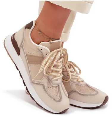 Zdjęcie produktu dla Sneakersy Damskie Z Eko Skóry Beżowe Kelira 37