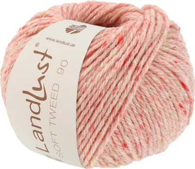 Produktbild von Lana Grossa Landlust Soft Tweed 90 klassisch verzwirntes Tweedgarn aus Schurwolle mit mehrfarbigen Noppen 90 m Farbe 012 - Hellrot meliert