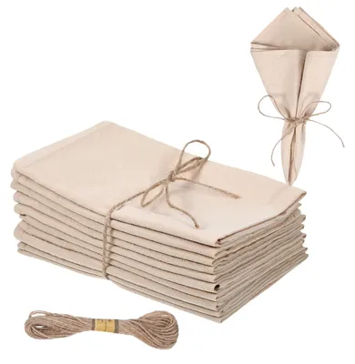 Stoffservietten Beige 12er-Set 40x40 cm aus Baumwolle