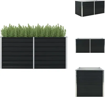 Produktbild von vidaXL Hochbeet Anthrazit 160 x 80 x 77 cm Verzinkter Stahl - Blumentöpfe & Pflanzgefäße