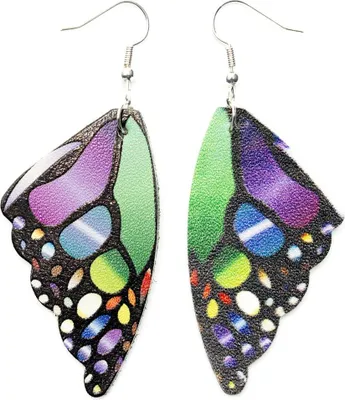 Produktbild von Schmetterlingsflügel Ohrringe Miniblings Hänger Schmetterling Sommer grün lila