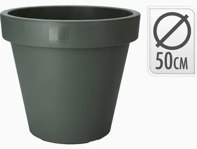 Produktbild von Großer Kunststoff Blumentopf Grün Ø50 cm, rund, UV- & frostbeständig für Garten & Balkon