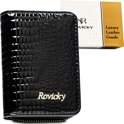 Obrázek produktu pro Rovicky dámská peněženka z přírodní kůže černá RFID 10x7,5 cm