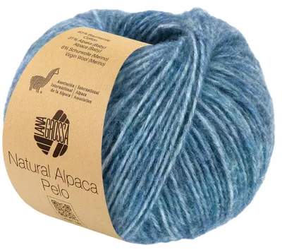 Zdjęcie produktu dla Lana Grossa NATURAL ALPACA PELO 50 g puszysta struktura siatki wypełniona włóknami baby alpaca 125 m kolor 035 - ciemny petrol