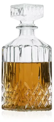Zdjęcie produktu dla Karafka do whisky szklana - 1 litr - Z szczelnym korkiem - 23 x 9,5 x 9,5 cm