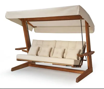Produktbild von Westmann Irokoholz Hollywoodschaukel Luna 2600 Beige 139x260x195 cm