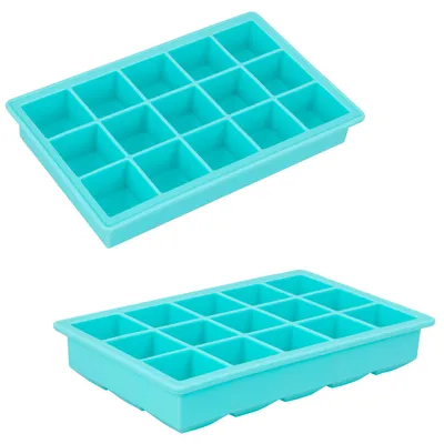 Productafbeelding van Bremermann siliconen ijsblokjesvorm met 15 vakjes, set van 2 // 2 stuks voor 15 ijsblokjes per stuk, ca. 3 x 3 cm // IJsblokjesmachine
