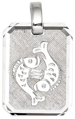 Produktbild von Anhänger Sternzeichen Fische aus 925 Silber teilmattiert Horoskop