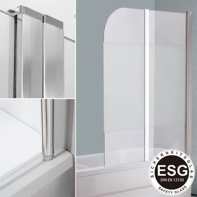 Obrázok produktu pre Mucola sprchový kút Vane Nástavec na vaňu ESG sklo Sprchová priečka Sklopná zástena do vane Sprchová zástena - 141x117cm