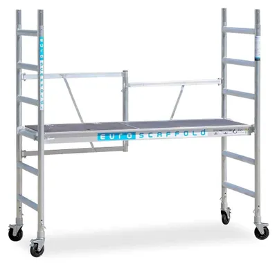 Imagen del producto de Andamio completo de 75x190 cm - Altura de trabajo de 3 metros, plataforma con portilla - Andamio de aluminio